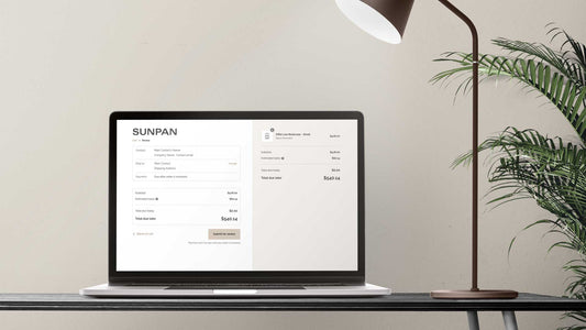 Sunpan website Checkout page