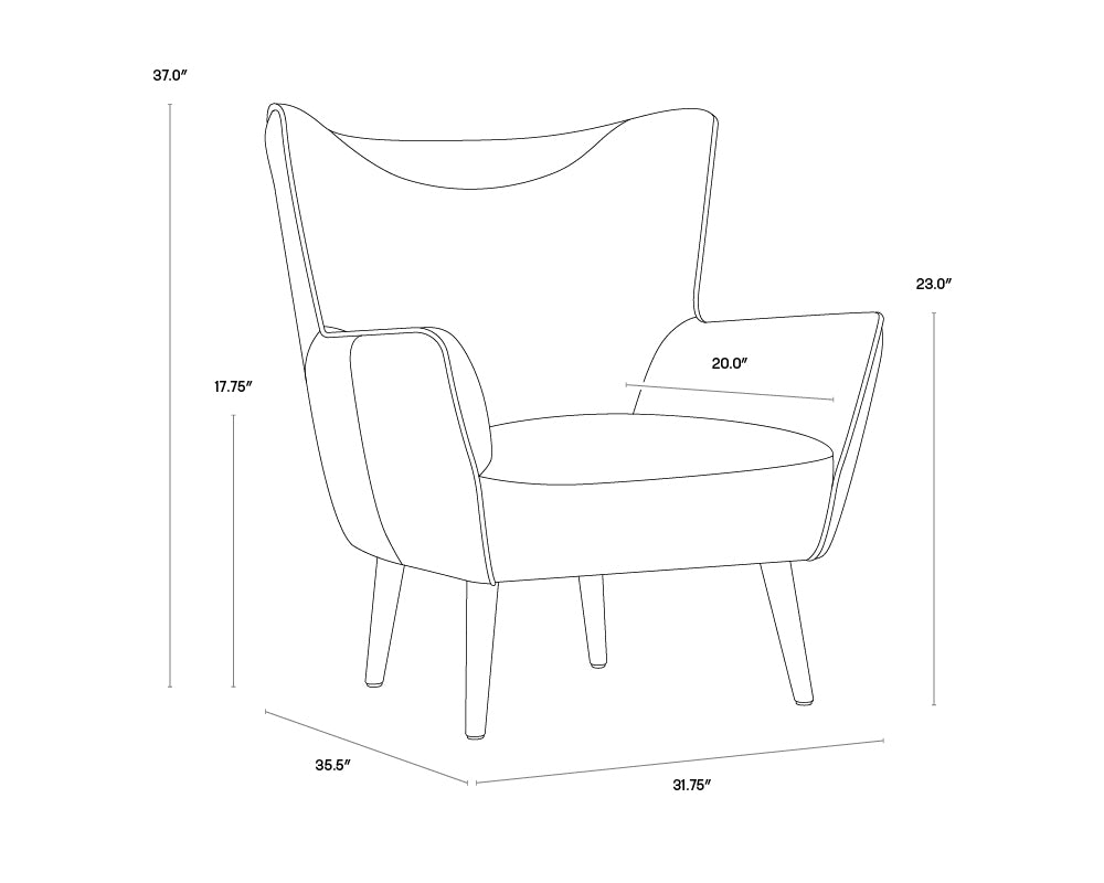 A wireframe image of the product with dimensions shown