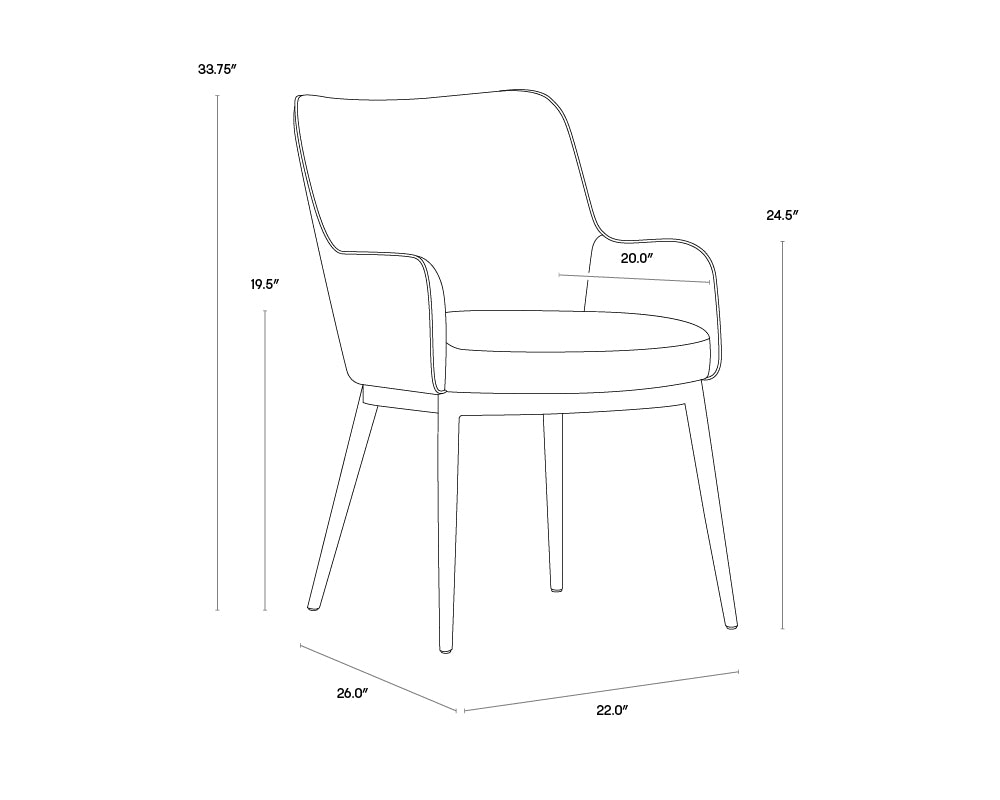 A wireframe image of the product with dimensions shown