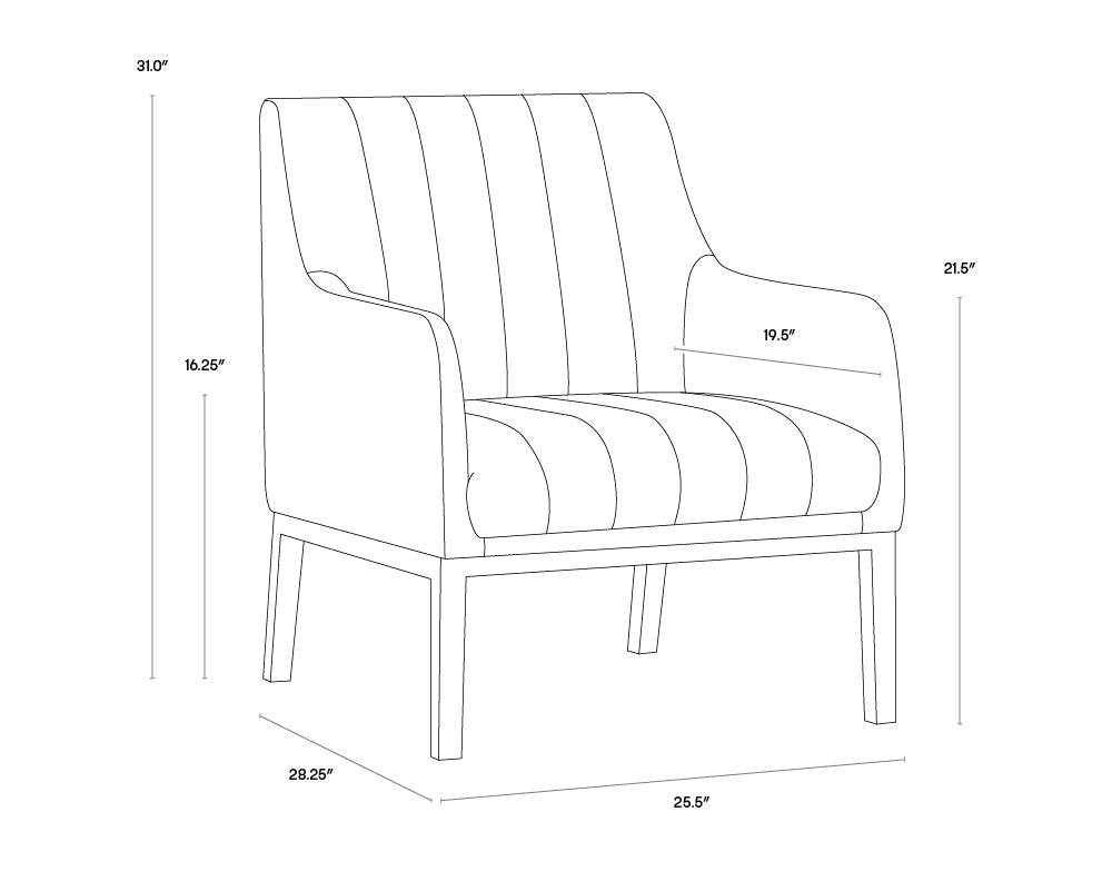 A wireframe image of the product with dimensions shown