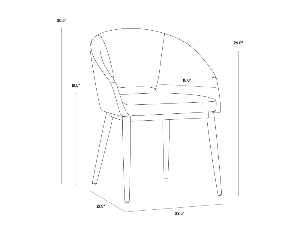 A wireframe image of the product with dimensions shown