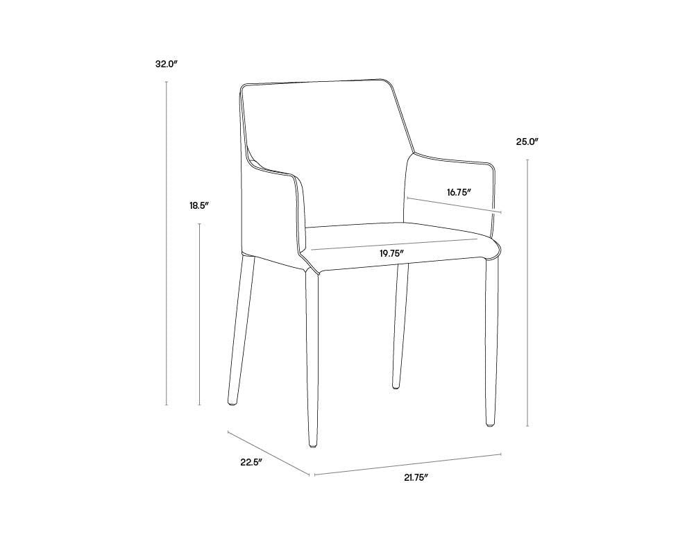A wireframe image of the product with dimensions shown