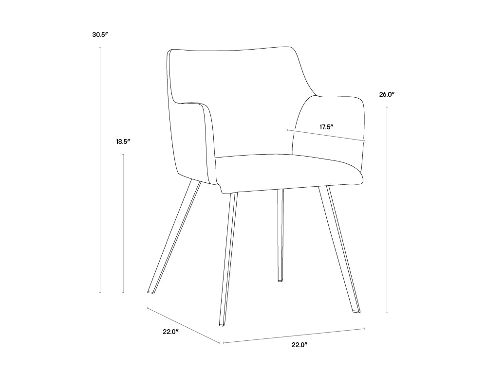 A wireframe image of the product with dimensions shown