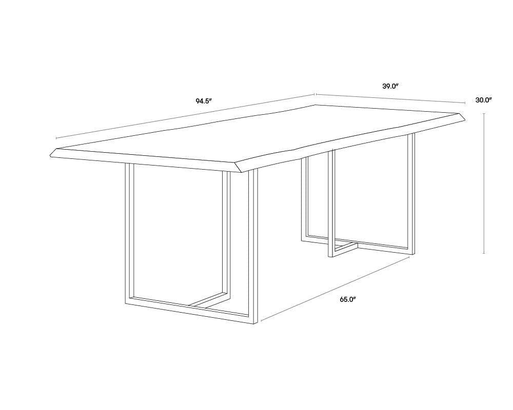 A wireframe image of the product with dimensions shown