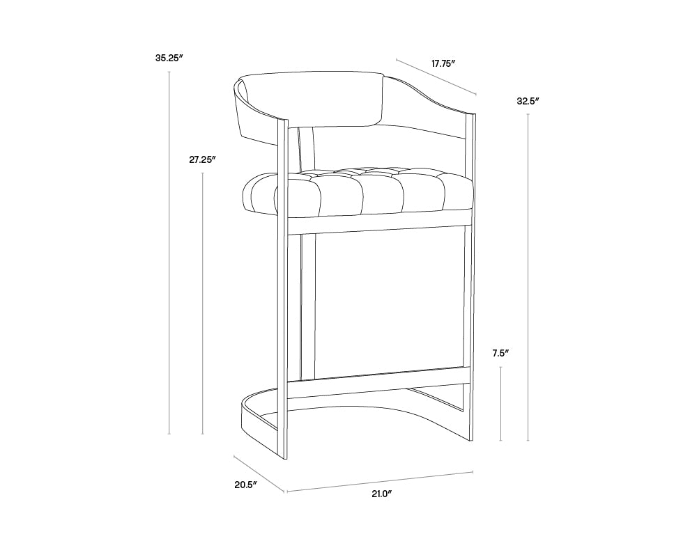 A wireframe image of the product with dimensions shown