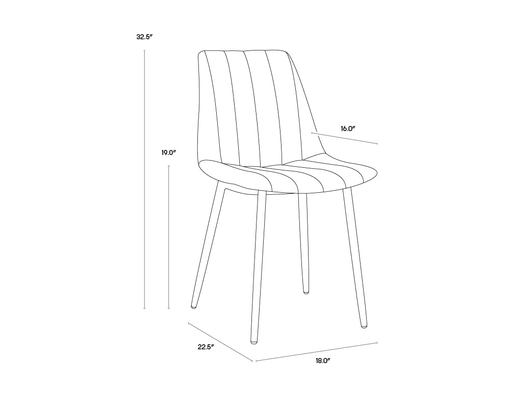 A wireframe image of the product with dimensions shown