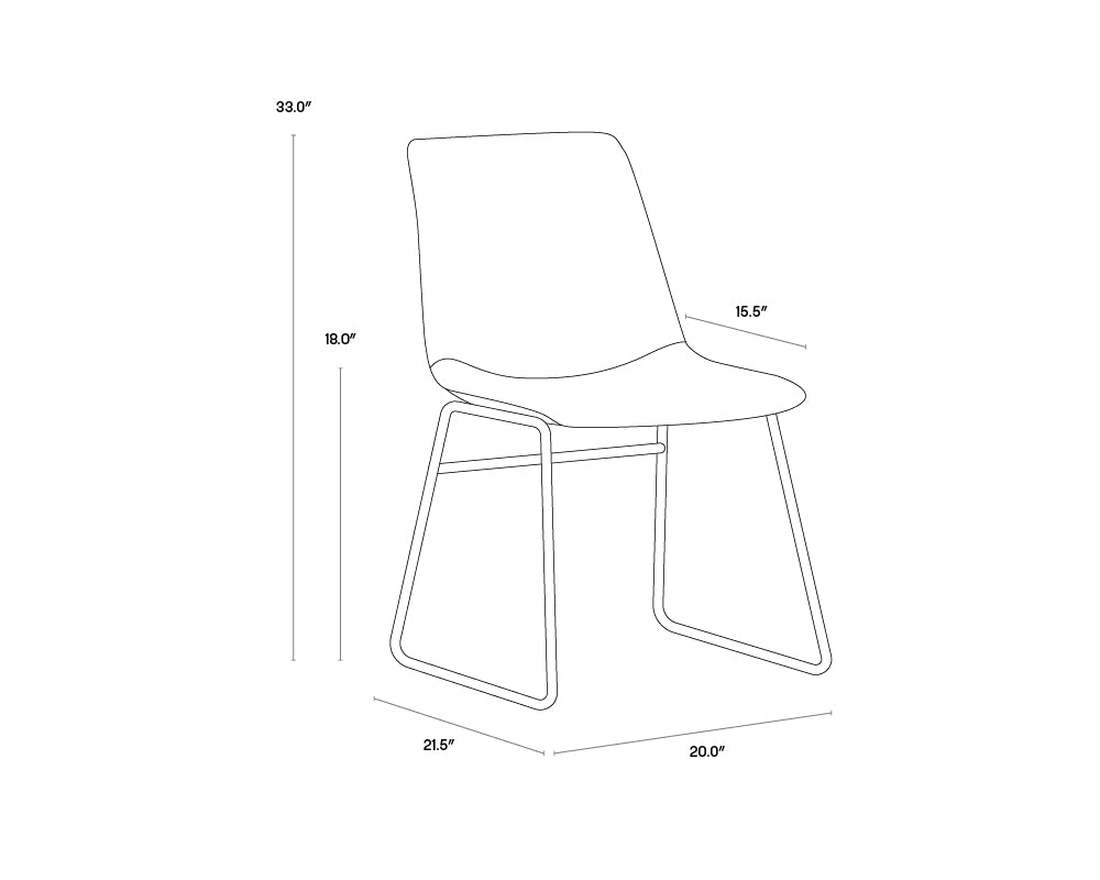 A wireframe image of the product with dimensions shown