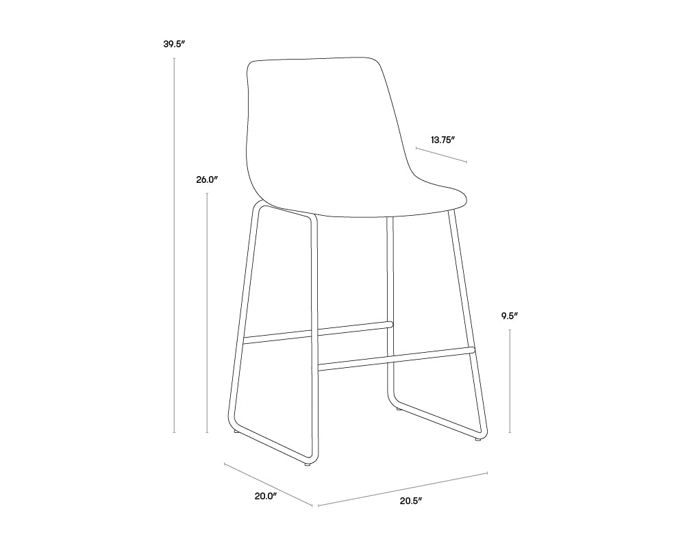 A wireframe image of the product with dimensions shown