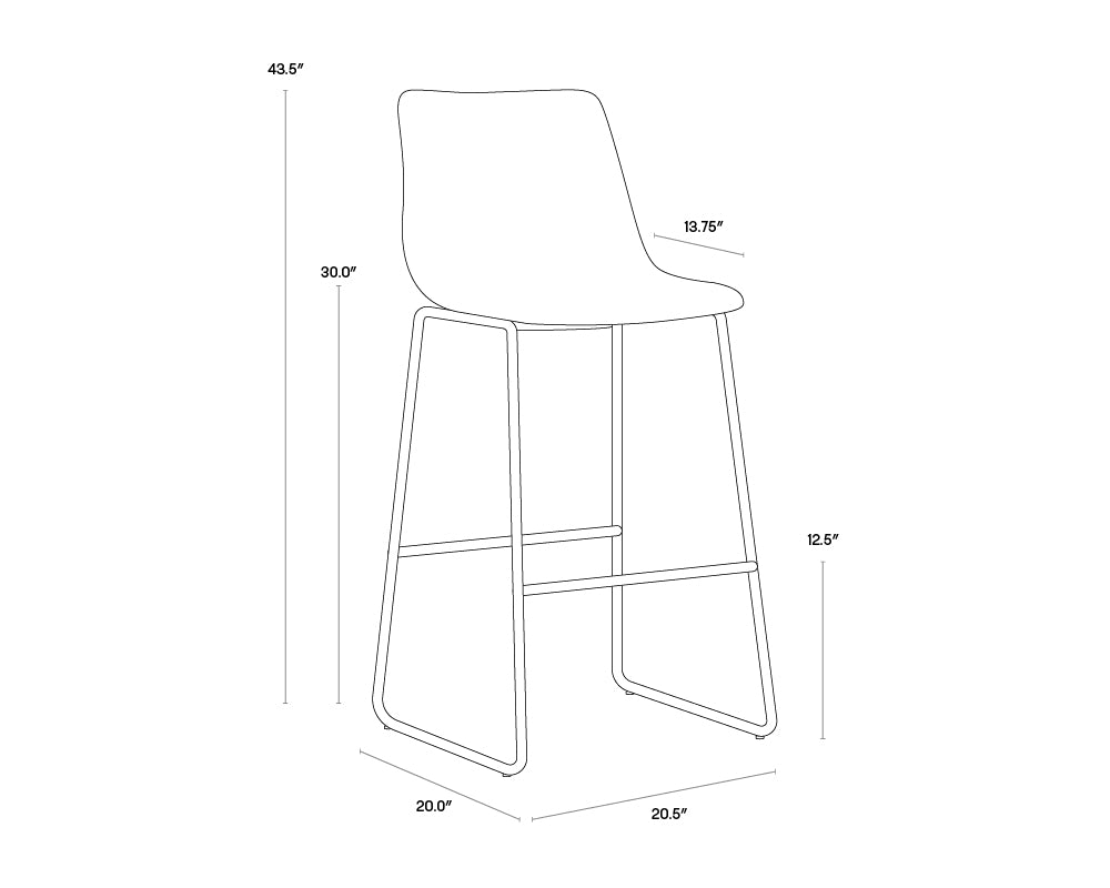 A wireframe image of the product with dimensions shown