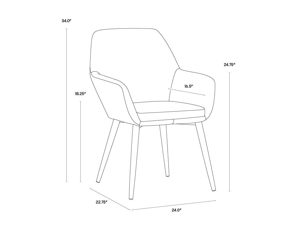 A wireframe image of the product with dimensions shown