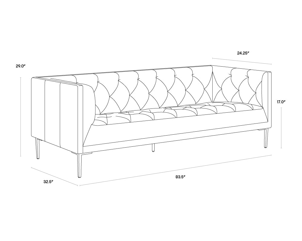 A wireframe image of the product with dimensions shown