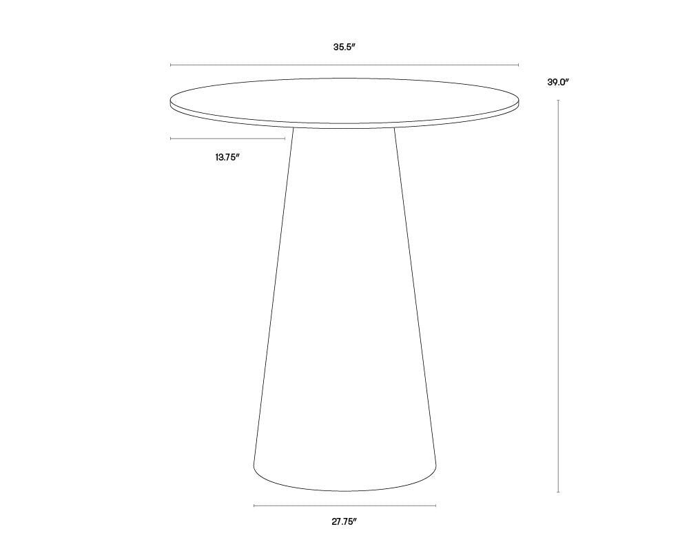 A wireframe image of the product with dimensions shown