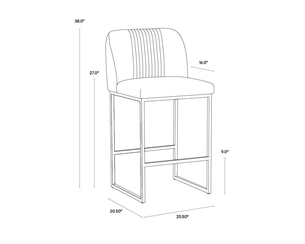 A wireframe image of the product with dimensions shown