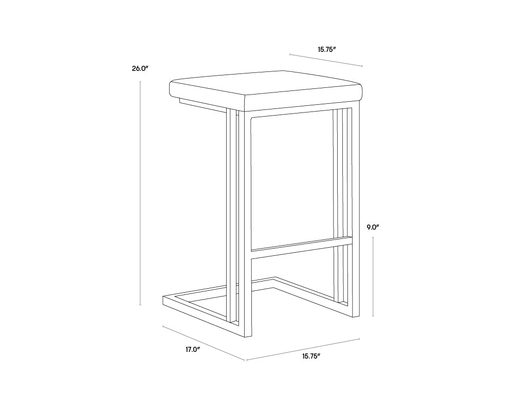 A wireframe image of the product with dimensions shown