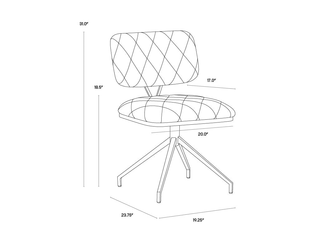 A wireframe image of the product with dimensions shown