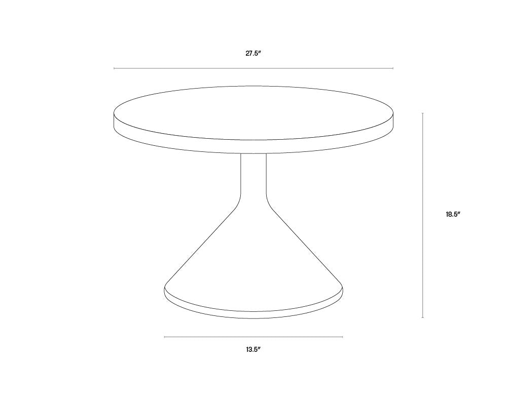 A wireframe image of the product with dimensions shown