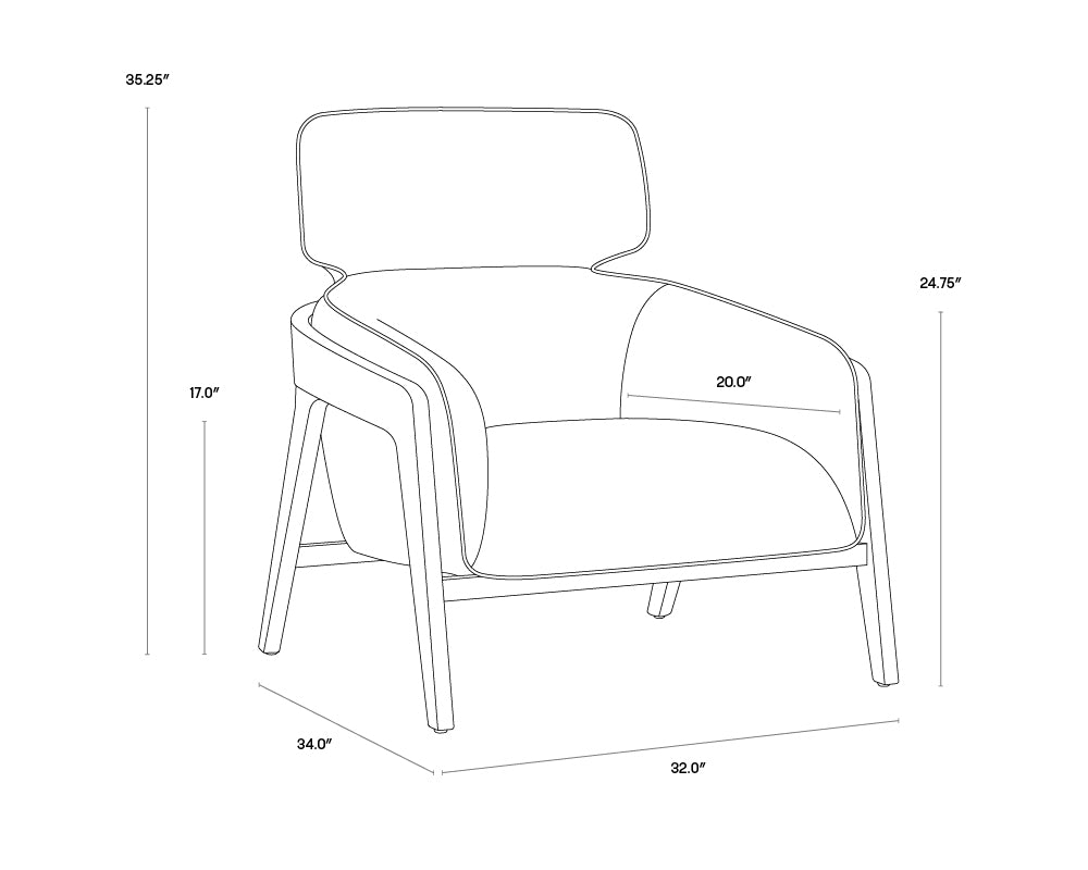 A wireframe image of the product with dimensions shown