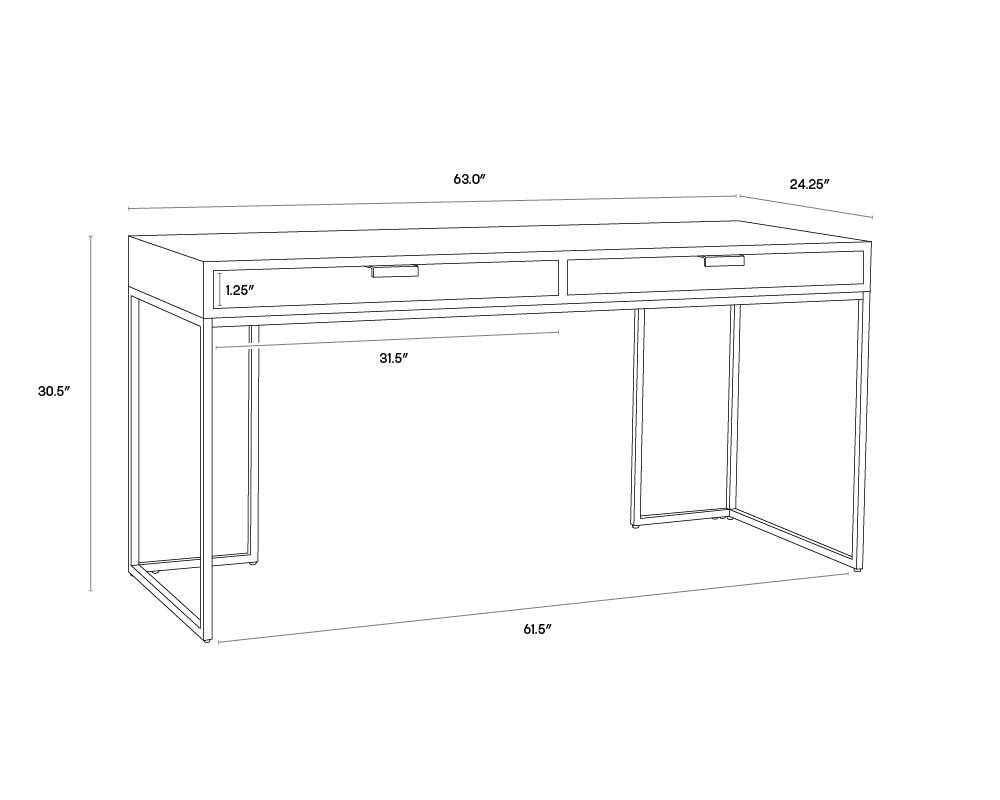 A wireframe image of the product with dimensions shown