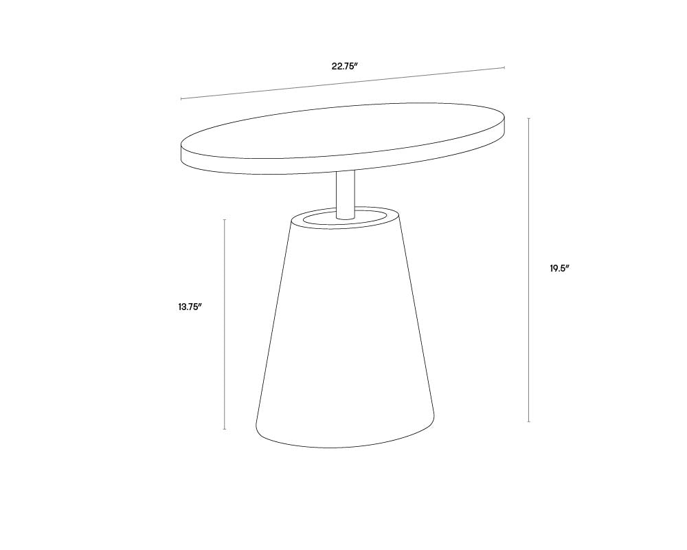 A wireframe image of the product with dimensions shown