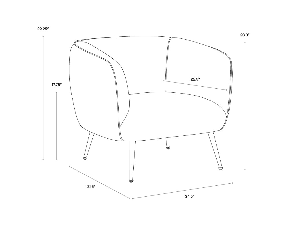 A wireframe image of the product with dimensions shown