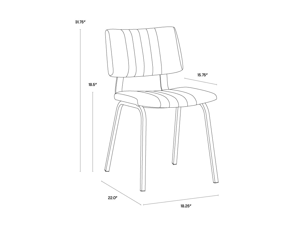 A wireframe image of the product with dimensions shown