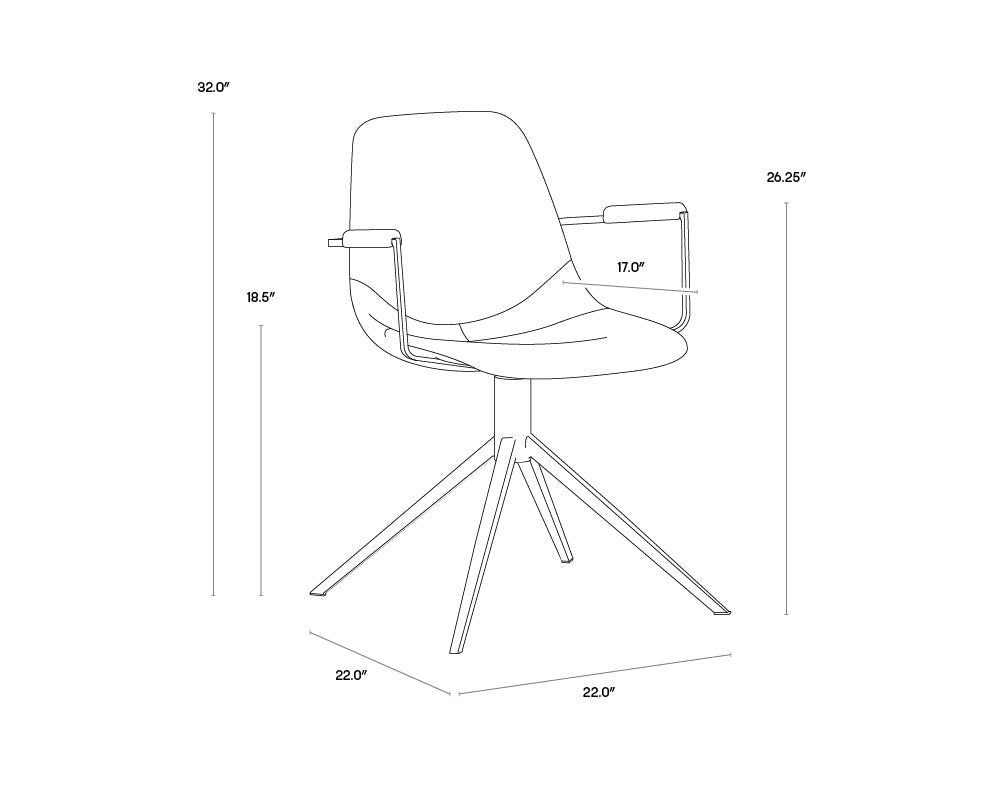 A wireframe image of the product with dimensions shown