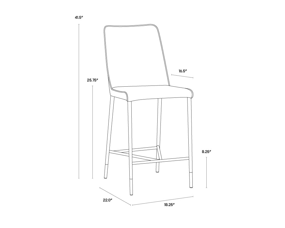 A wireframe image of the product with dimensions shown