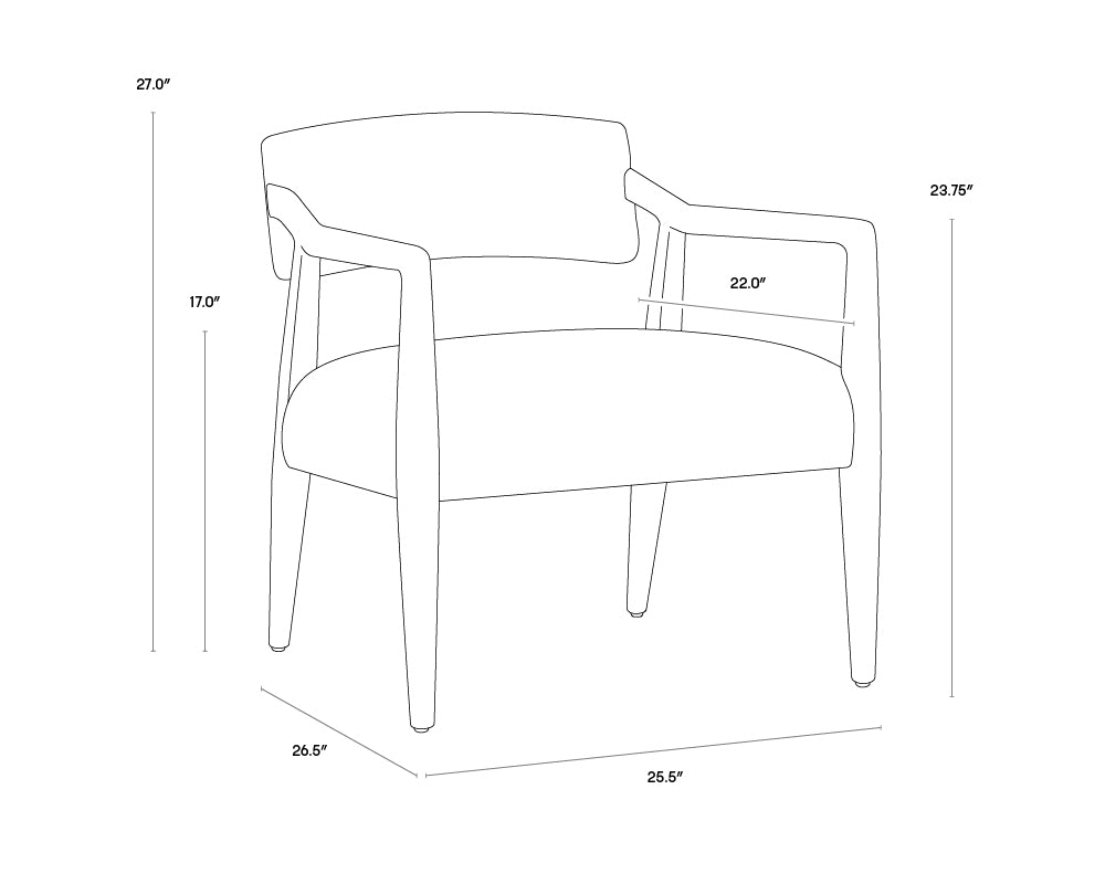 A wireframe image of the product with dimensions shown