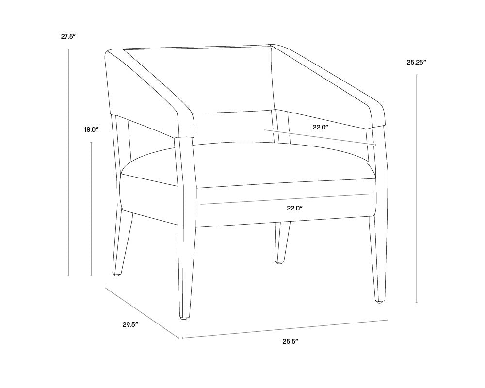 A wireframe image of the product with dimensions shown