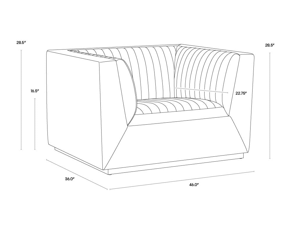 A wireframe image of the product with dimensions shown