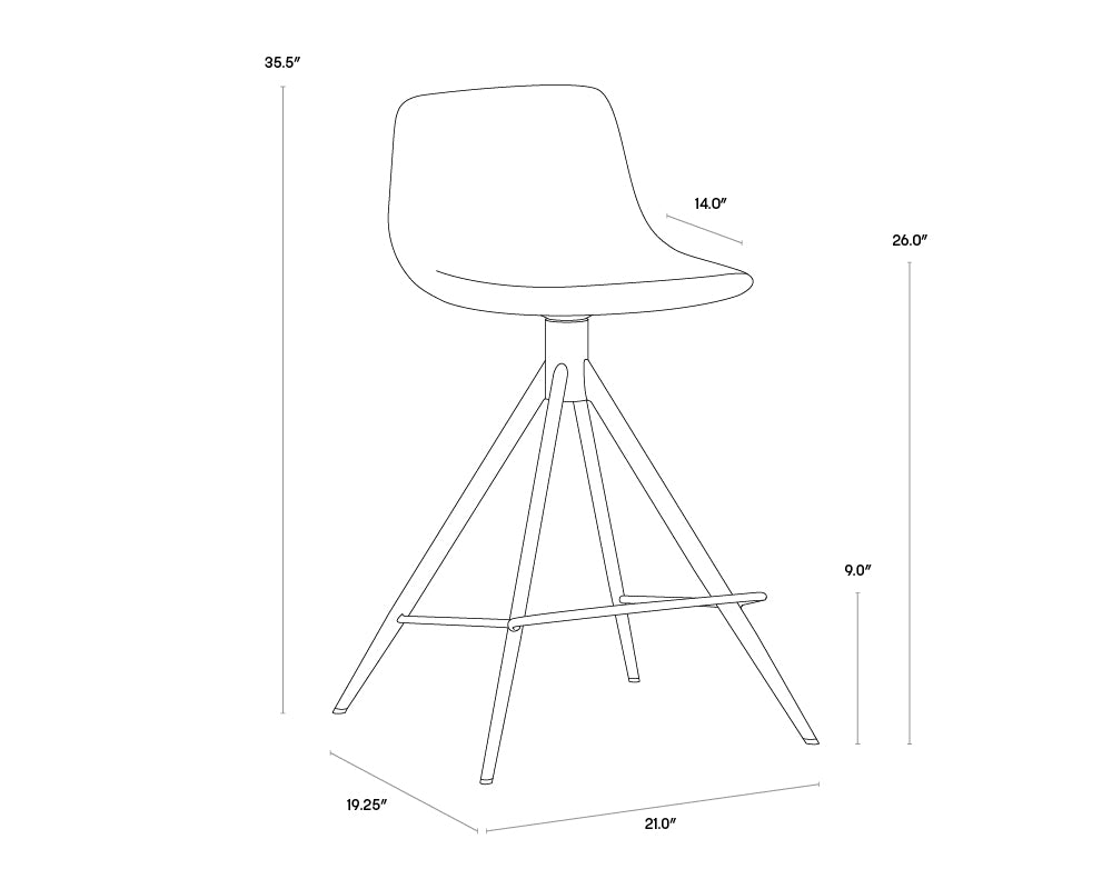 A wireframe image of the product with dimensions shown