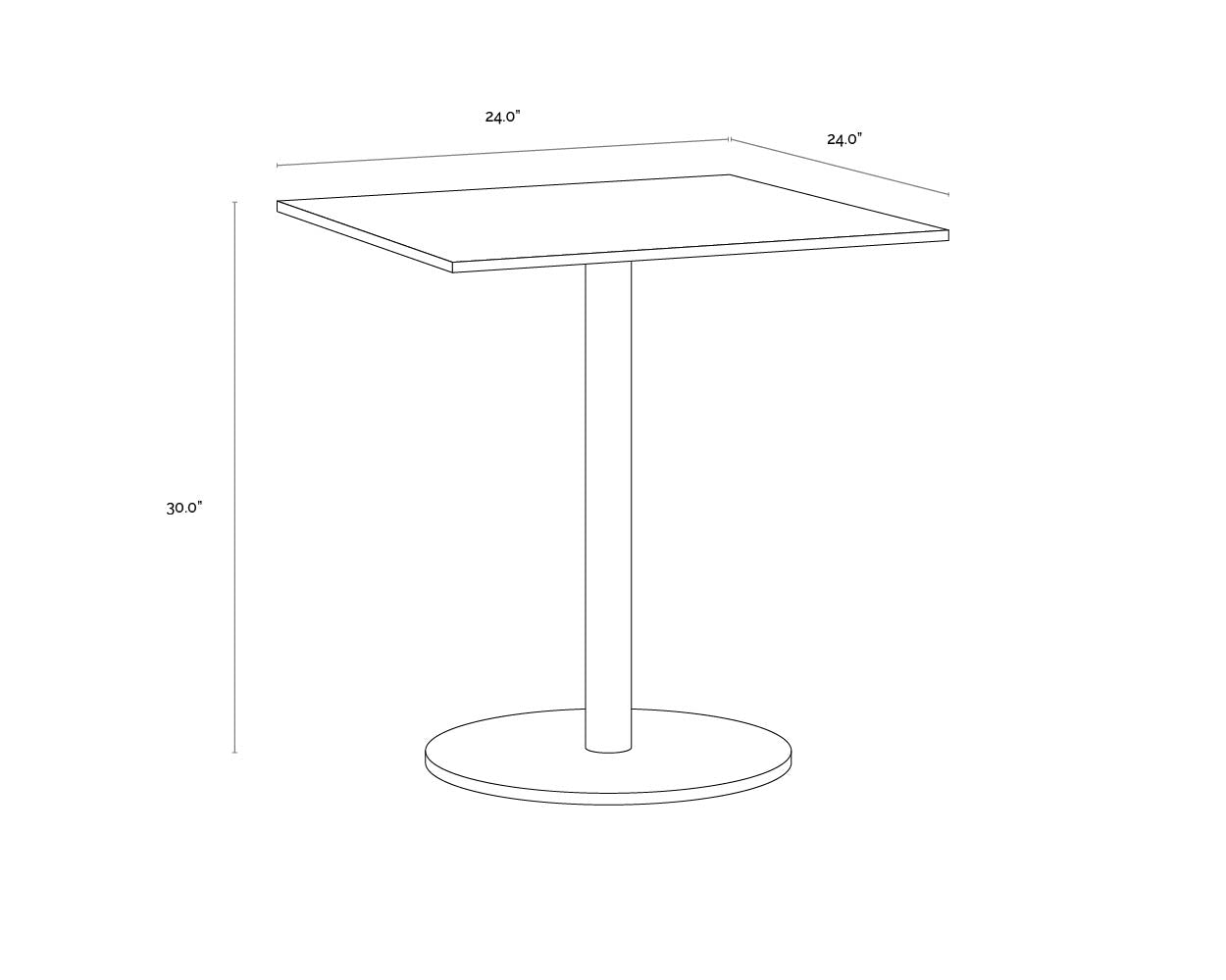 A wireframe image of the product with dimensions shown