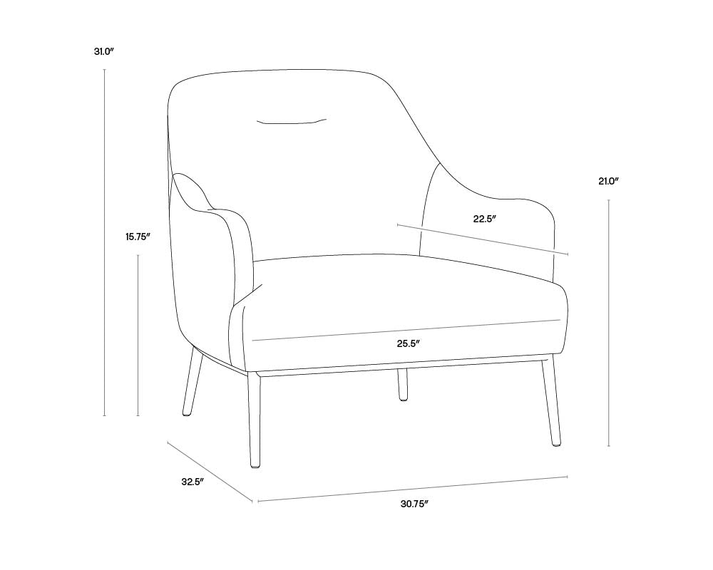 A wireframe image of the product with dimensions shown