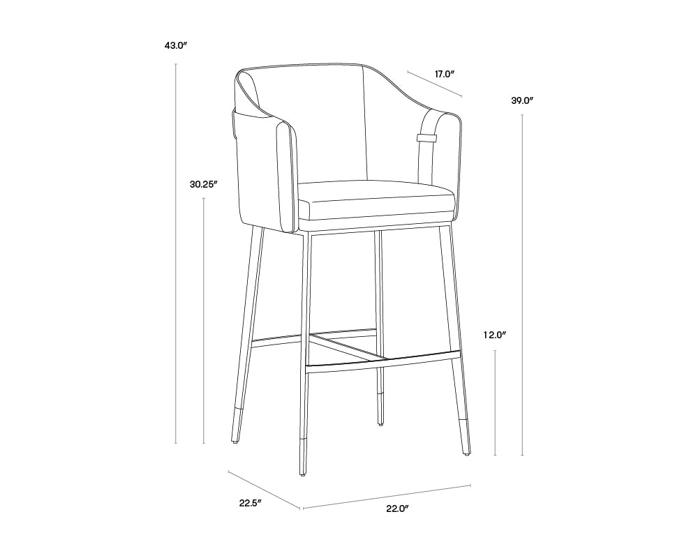 A wireframe image of the product with dimensions shown