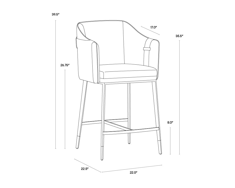 A wireframe image of the product with dimensions shown