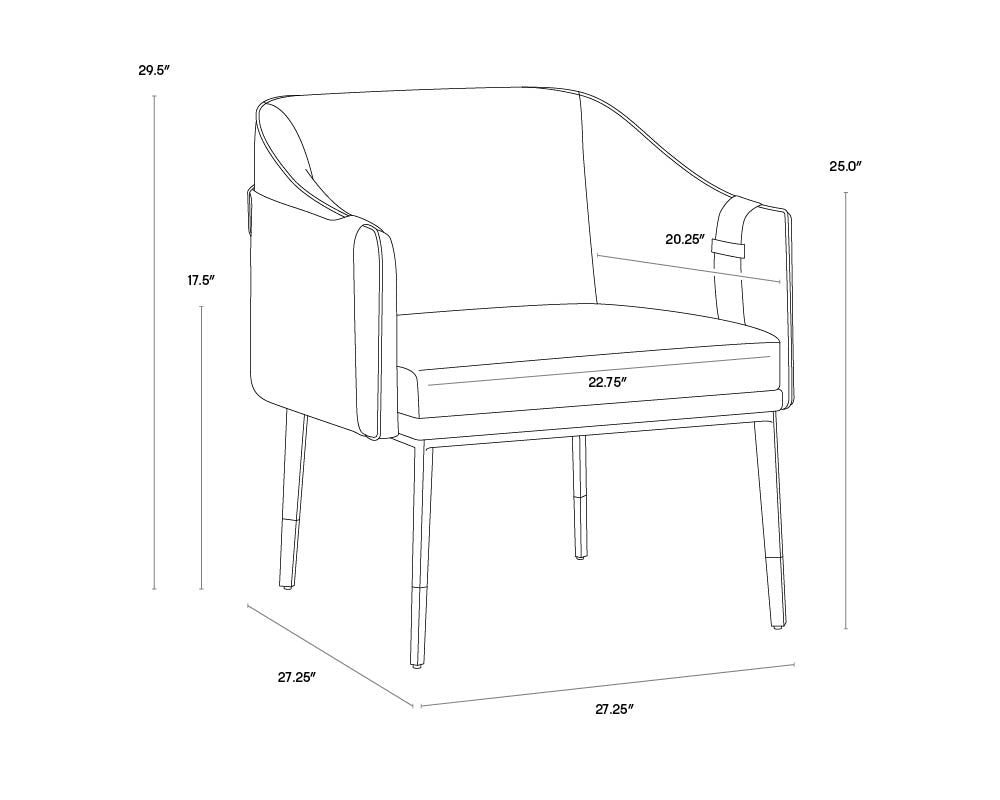 A wireframe image of the product with dimensions shown