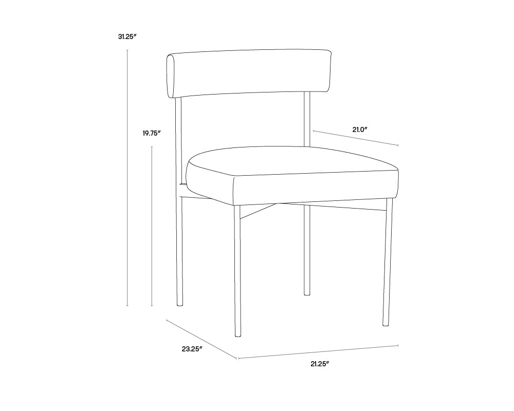 A wireframe image of the product with dimensions shown