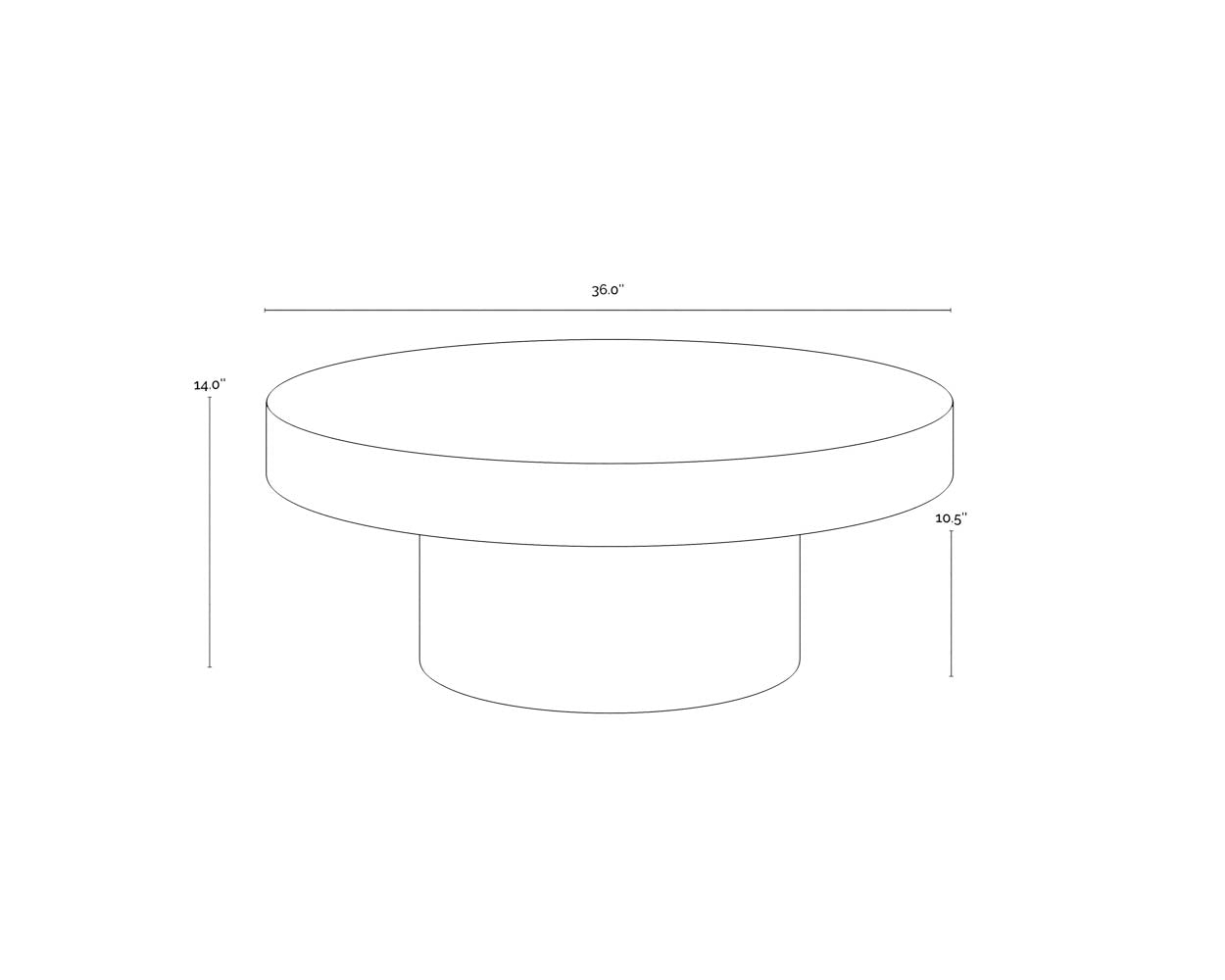 A wireframe image of the product with dimensions shown
