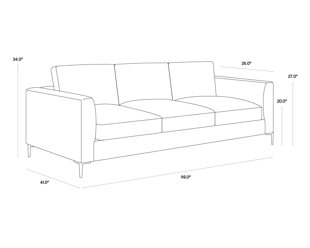 A wireframe image of the product with dimensions shown