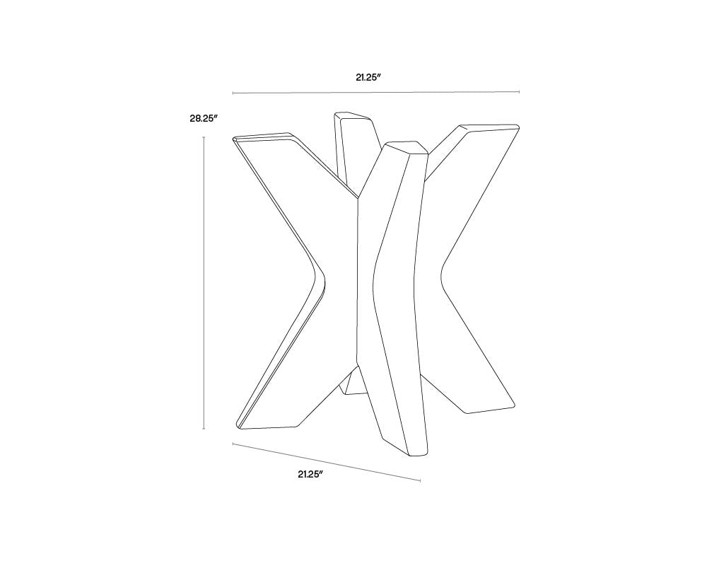 A wireframe image of the product with dimensions shown