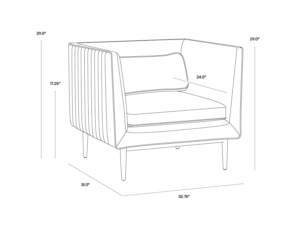 A wireframe image of the product with dimensions shown