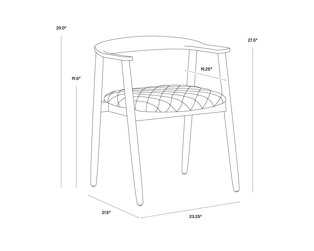 A wireframe image of the product with dimensions shown