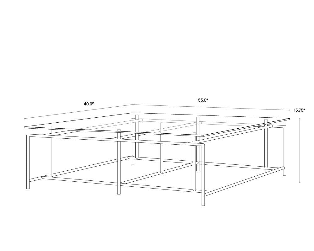 A wireframe image of the product with dimensions shown