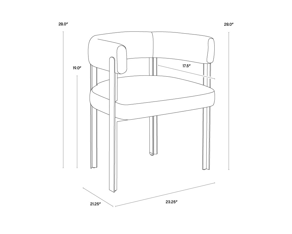 A wireframe image of the product with dimensions shown