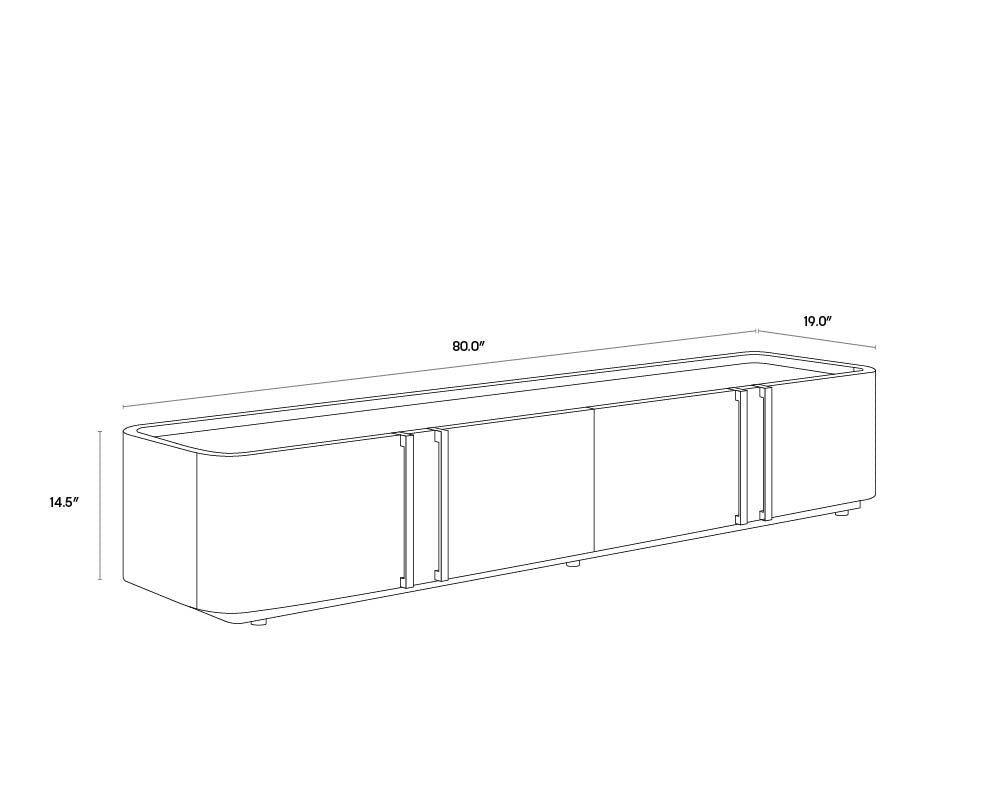 A wireframe image of the product with dimensions shown