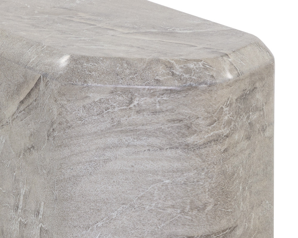 Spezza Side Table - Marble Look - Low