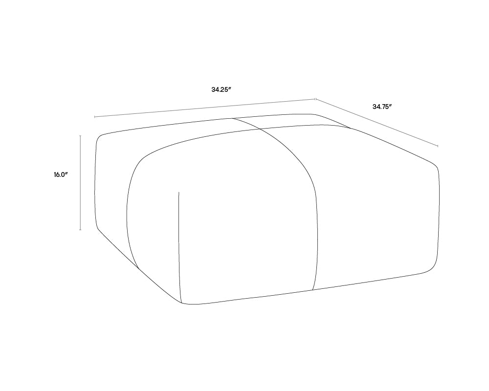 A wireframe image of the product with dimensions shown