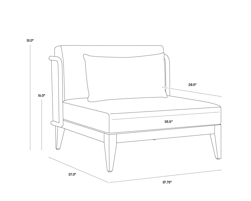 A wireframe image of the product with dimensions shown