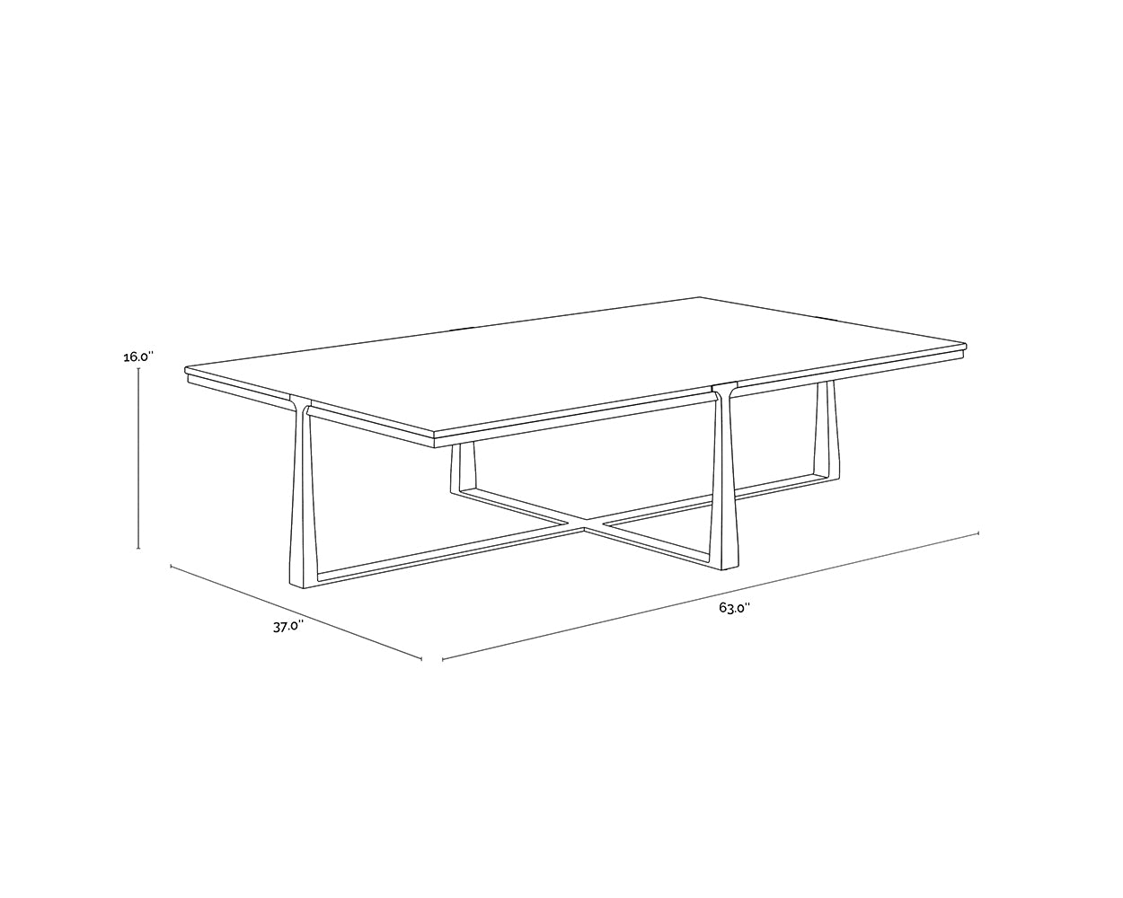 A wireframe image of the product with dimensions shown