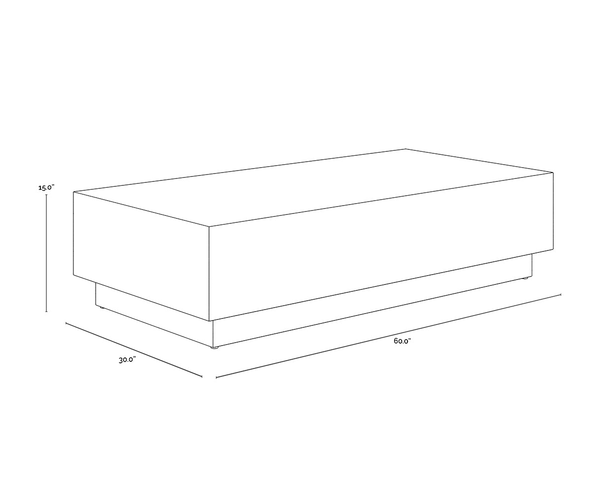 A wireframe image of the product with dimensions shown